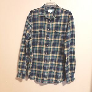 Sonoma Plaid men's XL blue,green, tan & red Flannel #A6030123